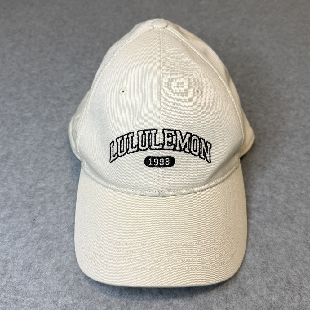 Lululemon Classic Ball Cap Hat Structured Embroidered Logo 1998 Ivory Cream L/XL